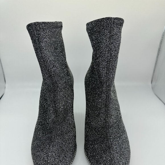 Coach Silver Whitny Bootie Size 9.5 shimmery metallic knit - Picture 5 of 5